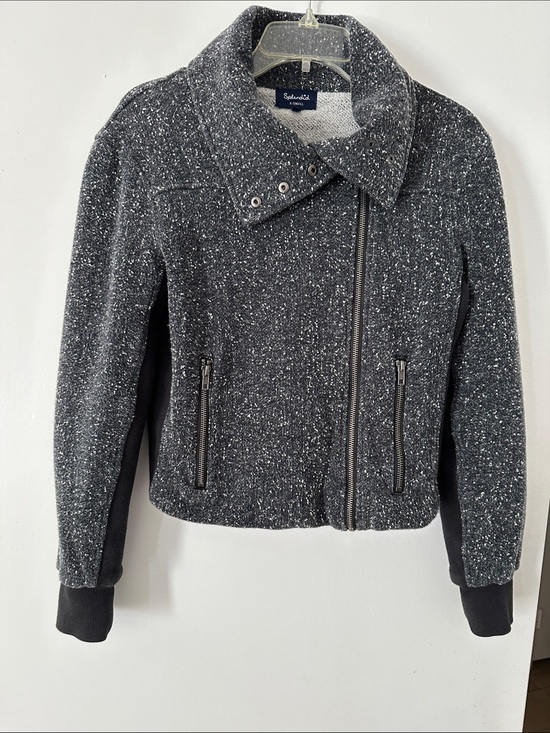 Splendid Jackets & Blazers - Splendid Charcoal Speckled Zip-Front Bomber Jacket